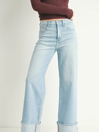 Just Black- Cuffed Palazzo- Light Denim-K. Ellis Boutique