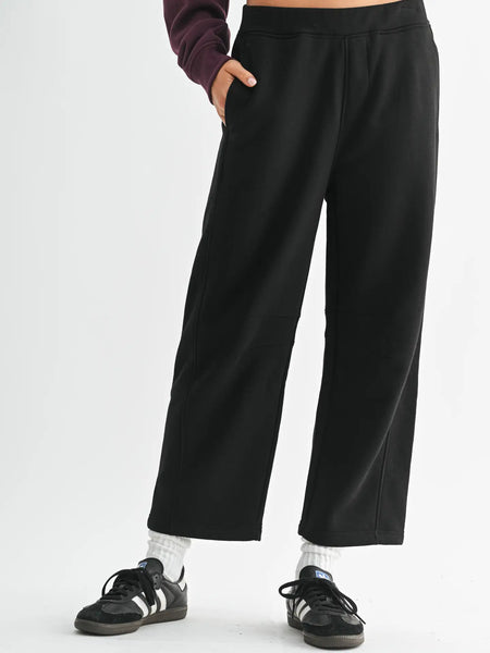 Off- Duty Wide Leg Lounge Pants- Black-K. Ellis Boutique