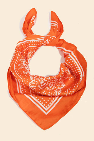 Light Paisley Design Square Bandana Scarf: NV-K. Ellis Boutique
