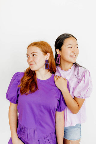 Kennedy Earrings - Purple Amethyst