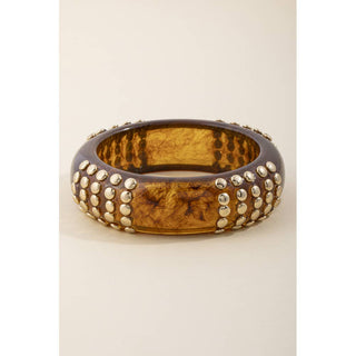 Marbled Bangle With Beaded Stud Rows: SA-Bracelet-K. Ellis Boutique