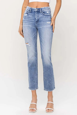 High-Rise Crop Slim Straight-Other Denim-K. Ellis Boutique
