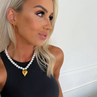 Pearl Heart Necklace-Necklace-K. Ellis Boutique