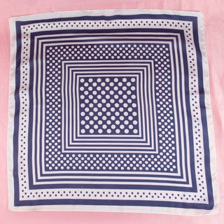 Polka Dot Concentric Square Print Satin Scarf: GN-K. Ellis Boutique