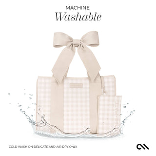 Case-Mate Latte Gingham Bow Jelly Tote Bag-handbag-K. Ellis Boutique