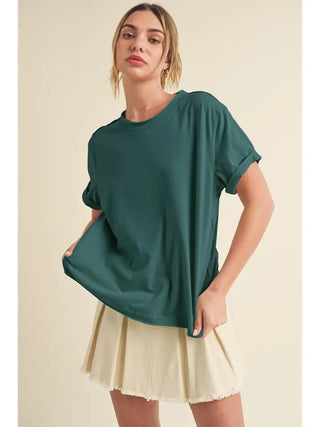 Mali Baby Tee- teal-Basic Tee/Tank-K. Ellis Boutique