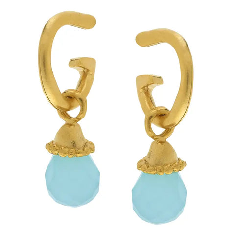 Susan Shaw Gigi Aqua Stone Drop Earrings-K. Ellis Boutique