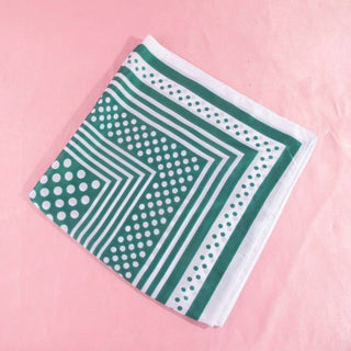 Polka Dot Concentric Square Print Satin Scarf: GN-K. Ellis Boutique