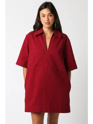 Lily Pocket Mini- Burgundy-Mini Dress-K. Ellis Boutique