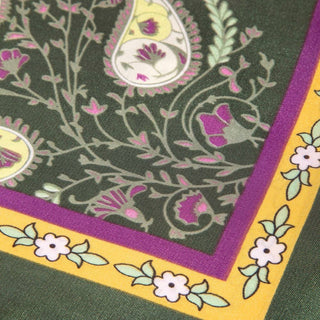 Paisley Floral Print Satin Square Scarf: WH-Other Accessories-K. Ellis Boutique