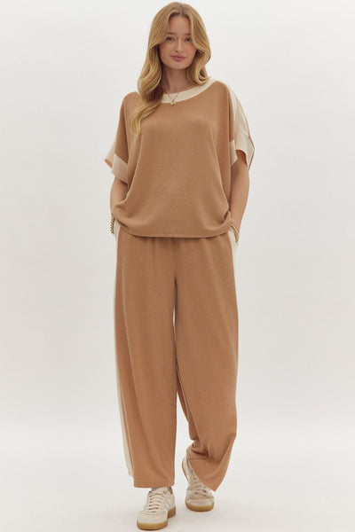 Solid Ribbed Set- Camel-K. Ellis Boutique