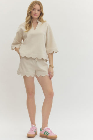 Scallop Amy Set- Lt. Taupe-K. Ellis Boutique