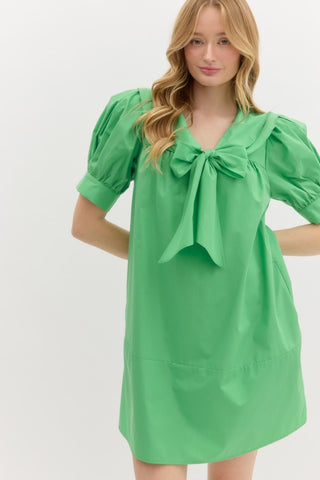 Sailor Collar Mini Dress- Green-K. Ellis Boutique