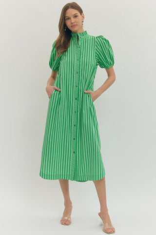 Elsie Midi Dress- green-Midi/Maxi Dress-K. Ellis Boutique