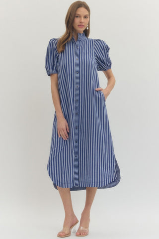 Elsie Midi Dress- navy-Midi/Maxi Dress-K. Ellis Boutique