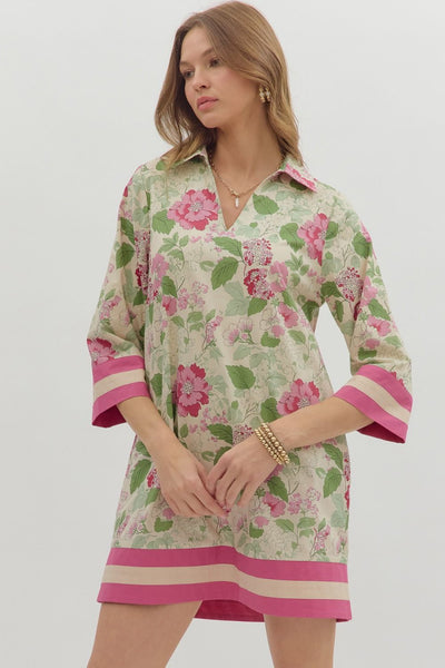 Floral Contrast Band Mini- Pink-K. Ellis Boutique