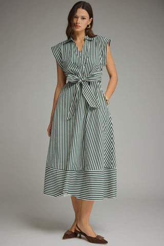 Evergreen Stripe Midi Dress-Midi/Maxi Dress-K. Ellis Boutique