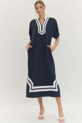 Alice Midi Dress- Navy-Midi-K. Ellis Boutique