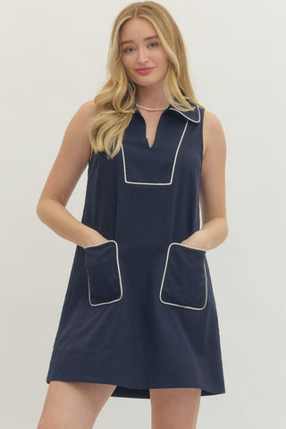 Emmy Mini Dress- navy-Mini Dress-K. Ellis Boutique