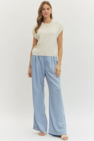 Hailey Cap Sleeve Knit- Ivory-Short Sleeve Top-K. Ellis Boutique