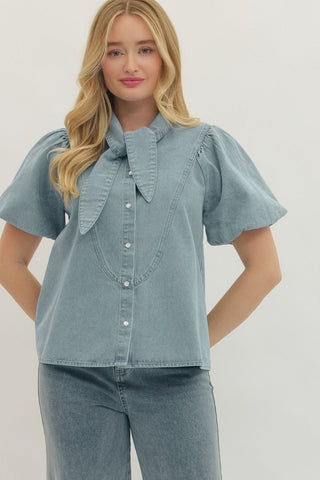 Denim Darling Top-Short Sleeve Top-K. Ellis Boutique