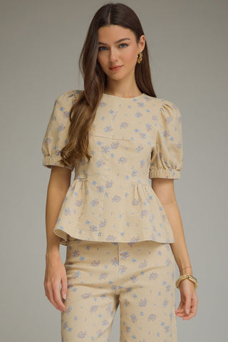 Willow Floral Top-Short Sleeve Top-K. Ellis Boutique