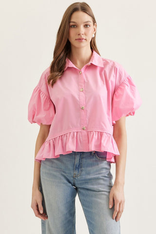 Pretty Please Top- pink-Short Sleeve Top-K. Ellis Boutique