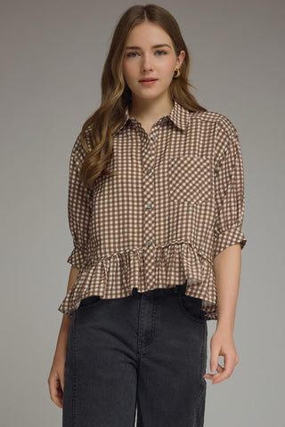 Harper Gingham Top-Long Sleeve Top-K. Ellis Boutique