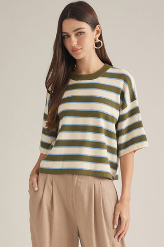 Palmer Striped Sweater-Sweater-K. Ellis Boutique