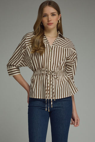 Sutton Stripe Top-Short Sleeve Top-K. Ellis Boutique