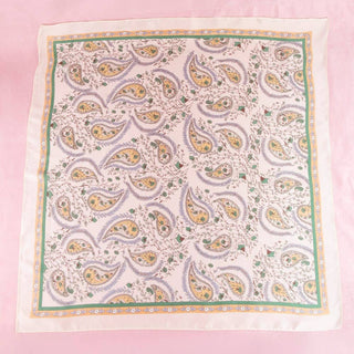 Paisley Floral Print Satin Square Scarf: WH-Other Accessories-K. Ellis Boutique