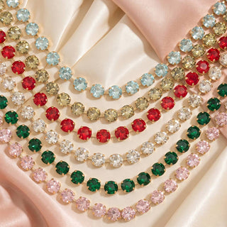 Round Crystal Tennis Necklace: CR-Necklace-K. Ellis Boutique