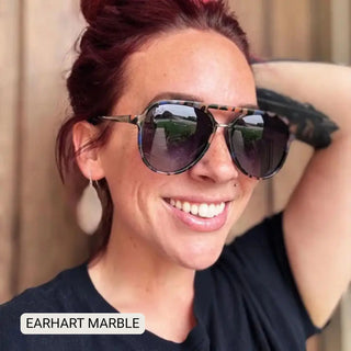 Earhart - Women’S Aviator Sunglasses–Polarized Everyday Chic- Marble-Other Accessories-K. Ellis Boutique