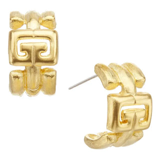 Small Greek Key Hoops