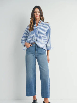 Just Black Denim- Scissor Cut Wide Leg- Medium Denim-JBD Denim-K. Ellis Boutique