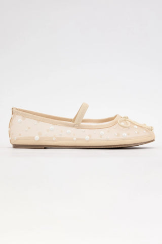 Carly Sheer Mesh with Pearl Embellishment Flat-K. Ellis Boutique