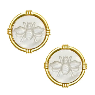Susan Shaw- Bee Etched in Genuine Mother of Pearl-K. Ellis Boutique