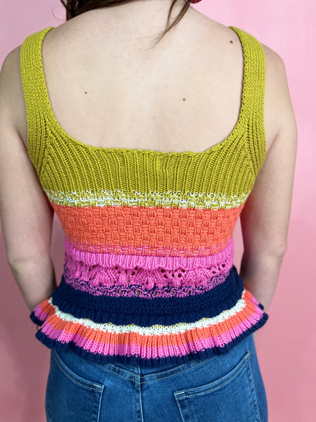 Crochet Colorblock Peplum Top-K. Ellis Boutique