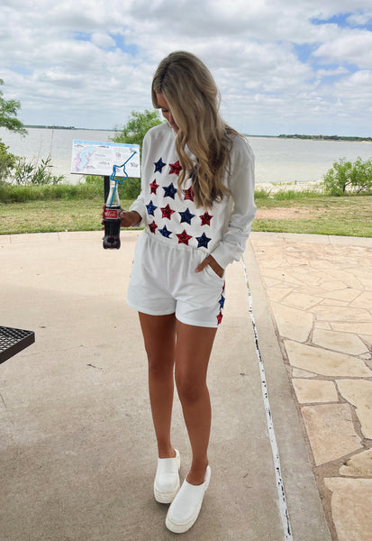 4th of July Star Patch Long Sleeve Terry Top-K. Ellis Boutique