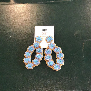 Barnard Embellished Drop Earrings- Blue-K. Ellis Boutique