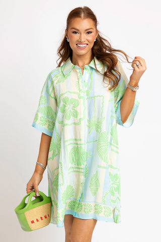 Karlie Sea Shell Stripe Dress-Mini Dress-K. Ellis Boutique