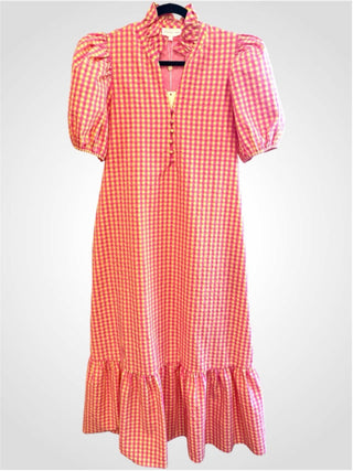 Gingham Dress - Pink & Yellow-Midi/Maxi Dress-K. Ellis Boutique