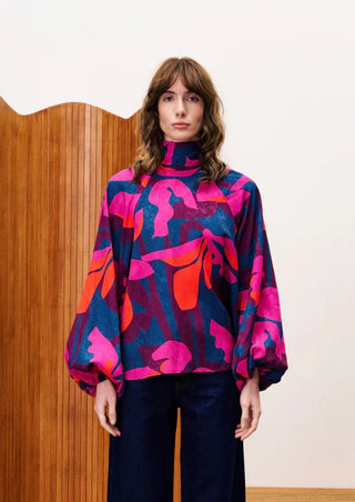 Mistigri Blouse Geo Floral- Frnch-Long Sleeve Top-K. Ellis Boutique