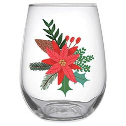 Thimblepress x Slant Stemless Wine Glass - Poinsettia set 4-K. Ellis Boutique