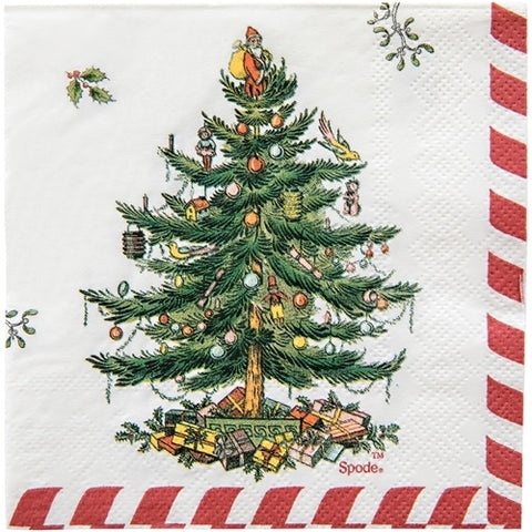 SPODE CANDY CANE CHRISTMAS TREE BEVERAGE NAPKIN (20CT)-K. Ellis Boutique