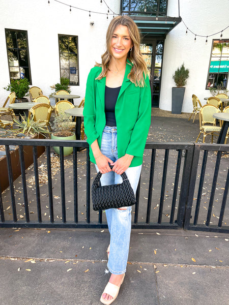 Front Open Blazer - Kelly Green-K. Ellis Boutique