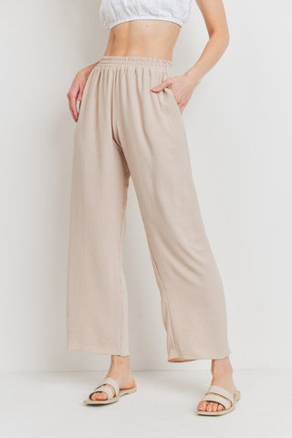 Wide Leg Woven Pants - Khaki-K. Ellis Boutique