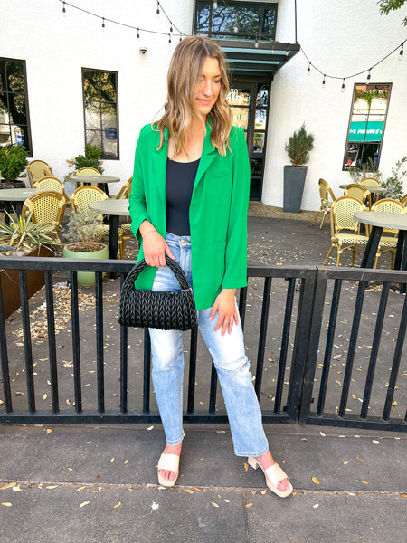 Front Open Blazer - Kelly Green-K. Ellis Boutique