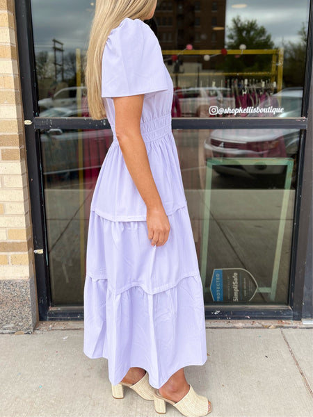 Open Neck Midi Dress - Lavender-K. Ellis Boutique