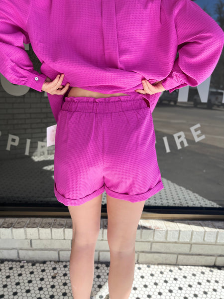 Waffle Knit Shorts - Orchid-K. Ellis Boutique